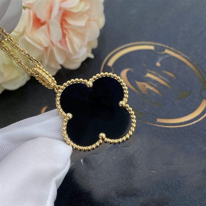 [⭐Lioran]CLOVER 25MM GOLD ONYX BIG CLOVER NECKLACE