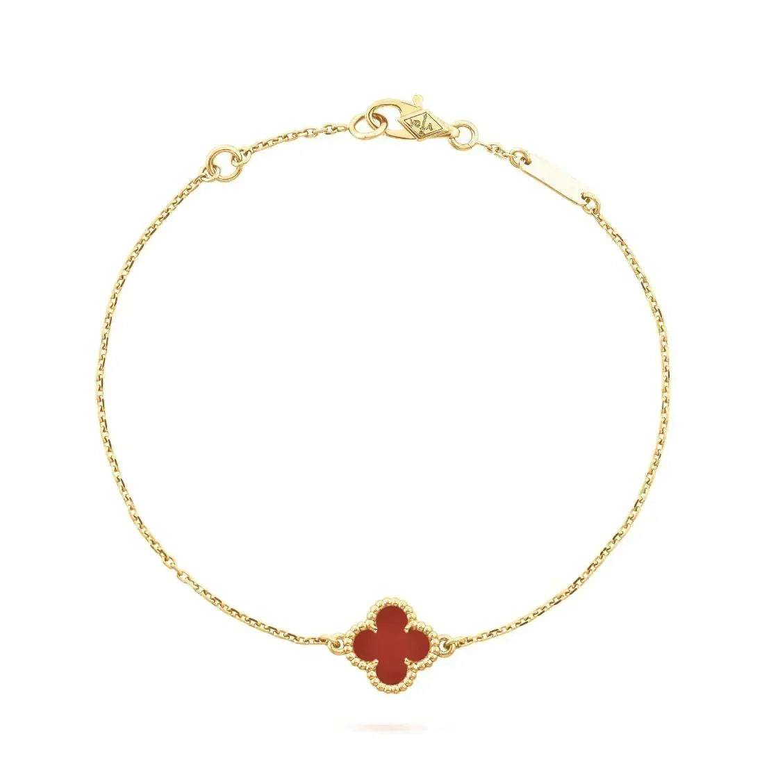 [⭐Lioran]CLOVER  CARNELIAN SINGLE FLOWER BRACELET