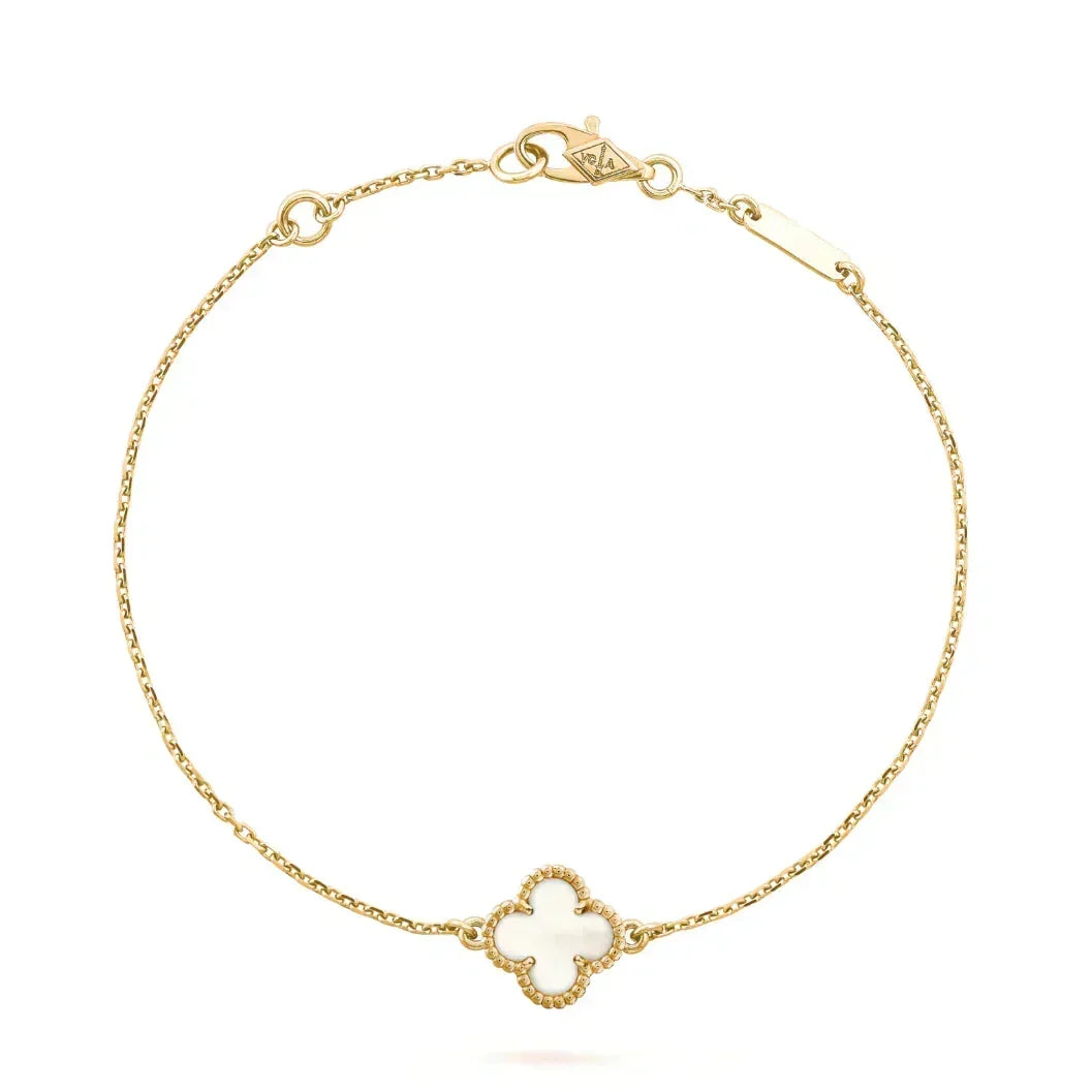 [⭐Lioran]CLOVER WHITE MOP SINGLE FLOWER BRACELET