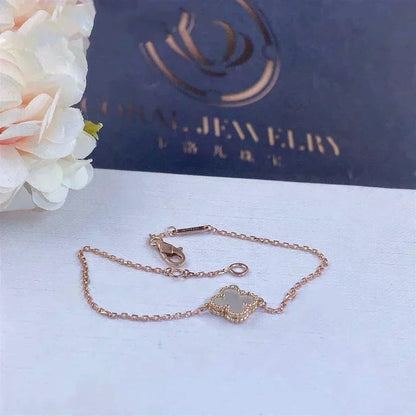 [⭐Lioran]CLOVER WHITE MOP SINGLE FLOWER BRACELET