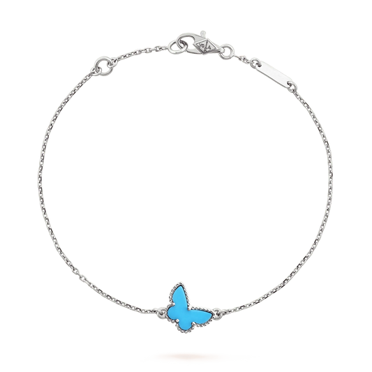 [⭐Lioran]BUTTERFLY TURQUOISE BUTTERFLY BRACELET SILVER