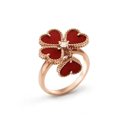 [⭐Lioran]SWEET CLOVER CARNELIAN RING