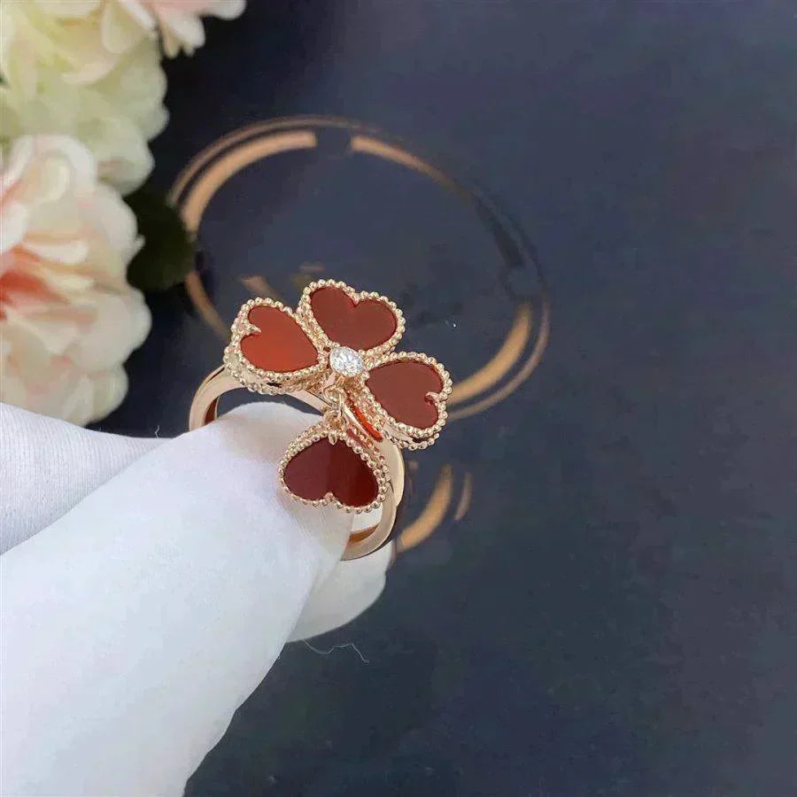 [⭐Lioran]SWEET CLOVER CARNELIAN RING