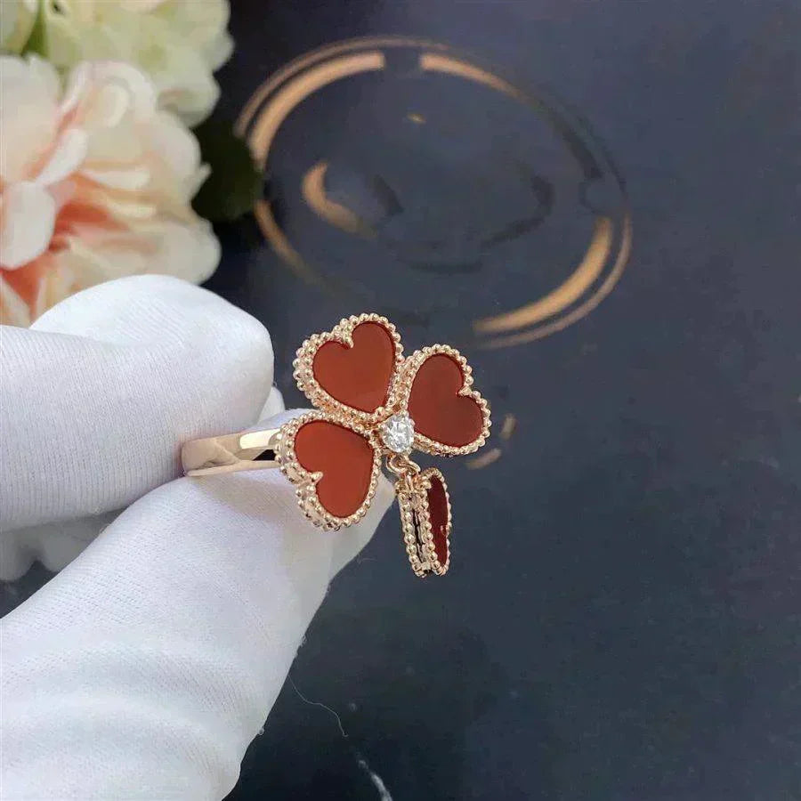 [⭐Lioran]SWEET CLOVER CARNELIAN RING