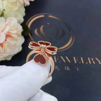 [⭐Lioran]SWEET CLOVER CARNELIAN RING
