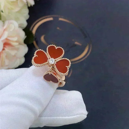 [⭐Lioran]SWEET CLOVER CARNELIAN RING