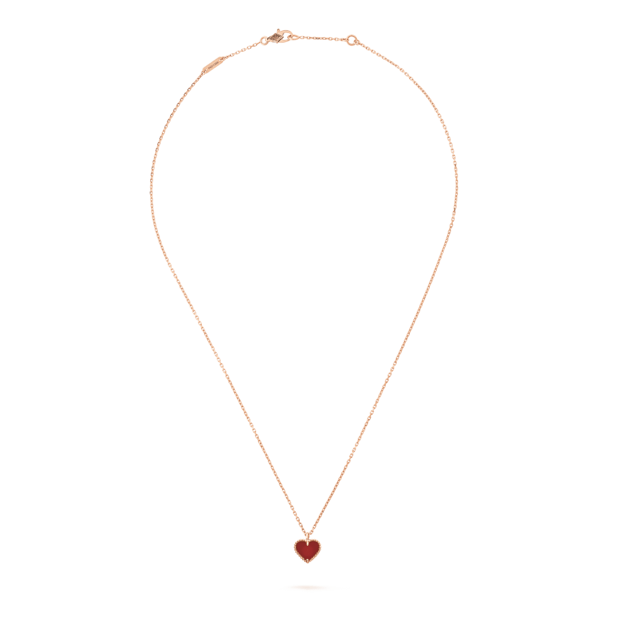 [⭐Lioran]SWEET CLOVER CARNELIAN HEART NECKLACE