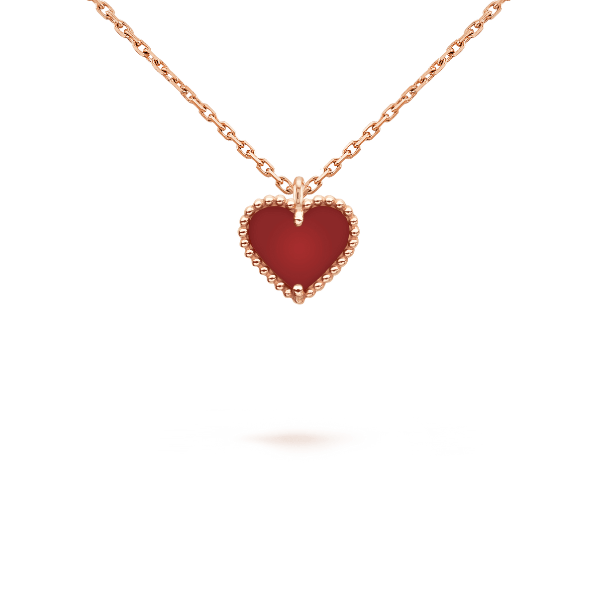 [⭐Lioran]SWEET CLOVER CARNELIAN HEART NECKLACE