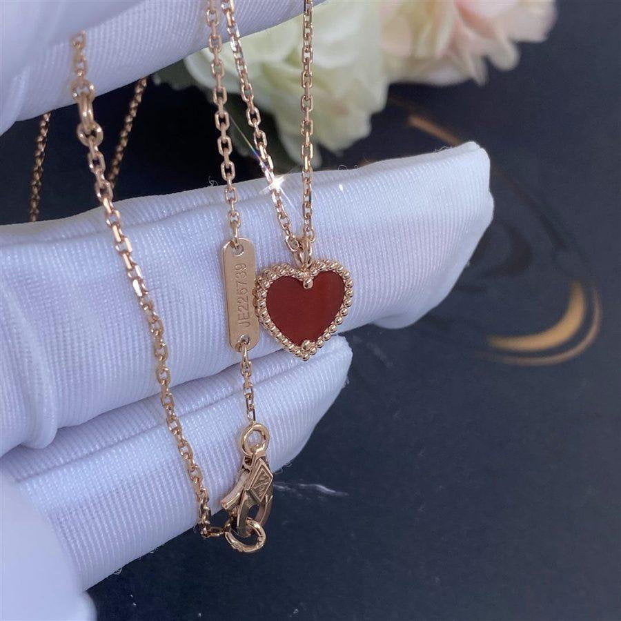 [⭐Lioran]SWEET CLOVER CARNELIAN HEART NECKLACE
