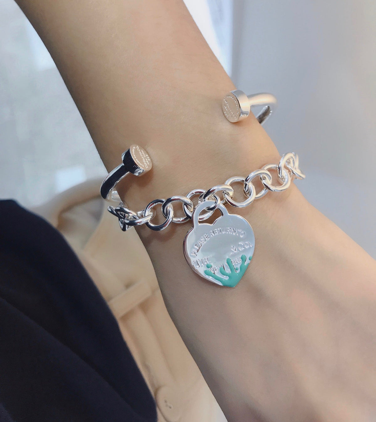 [Lioran]LOVE HEART RETURN TO TIF SILVER BRACELET