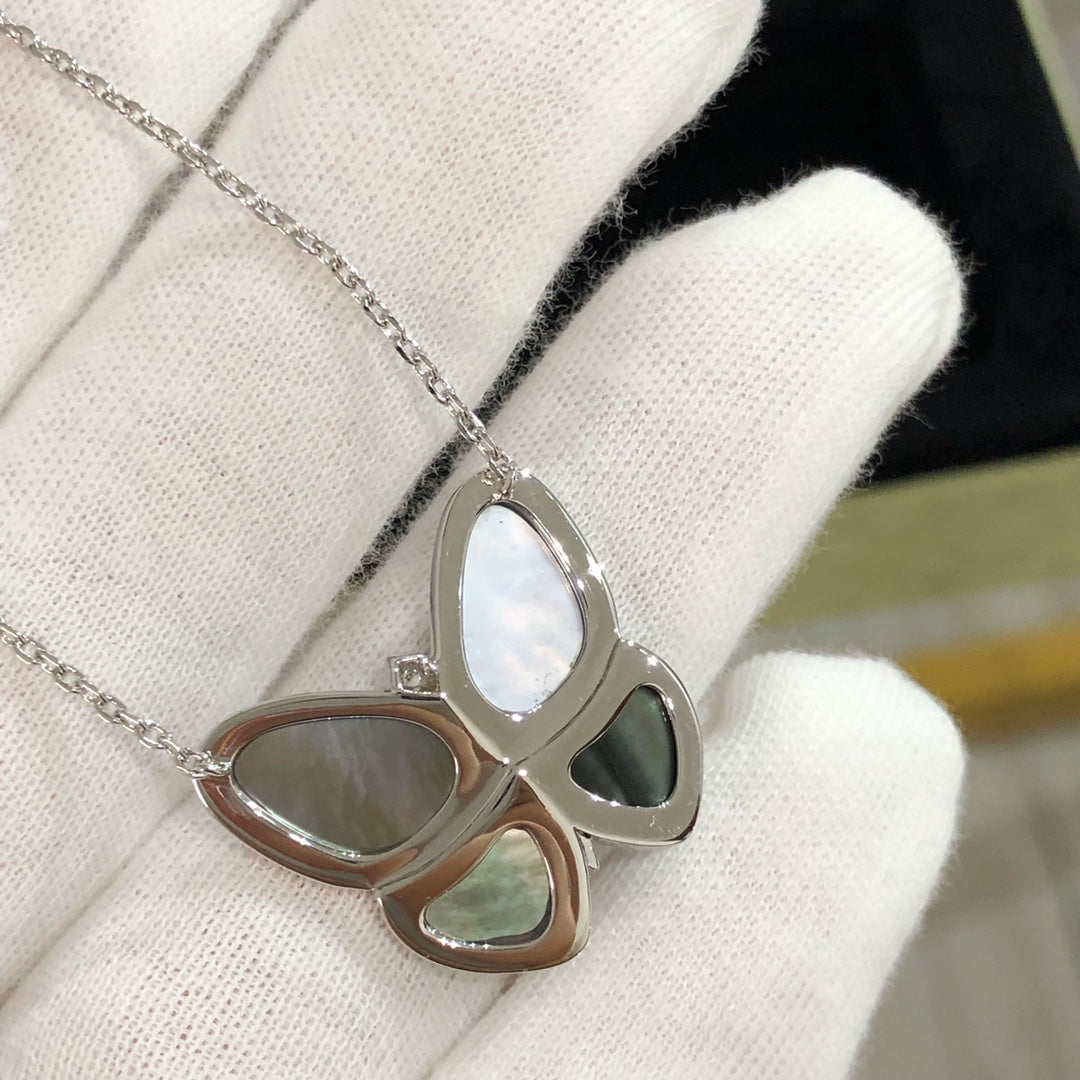 [⭐Lioran]LARGE BUTTERFLY SILVER PENDANT DIAMOND NECKLACE