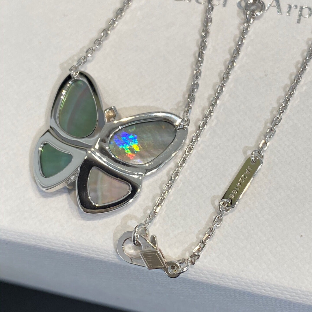 [⭐Lioran]LARGE BUTTERFLY SILVER PENDANT DIAMOND NECKLACE
