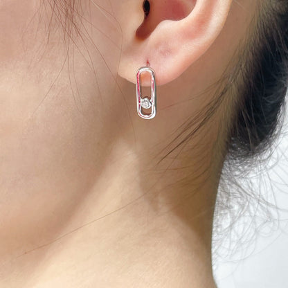 [⭐Lioran]MOVE UNO SMALL 1 DIAMOND EARRINGS