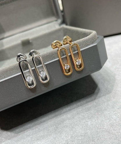 [⭐Lioran]MOVE UNO SMALL 1 DIAMOND EARRINGS