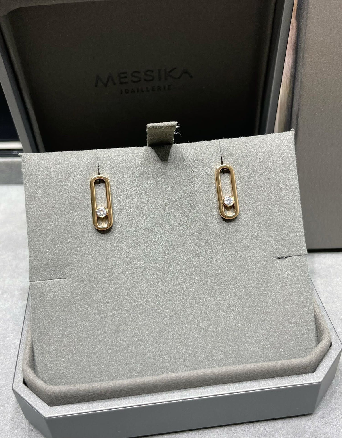 [⭐Lioran]MOVE UNO SMALL 1 DIAMOND EARRINGS