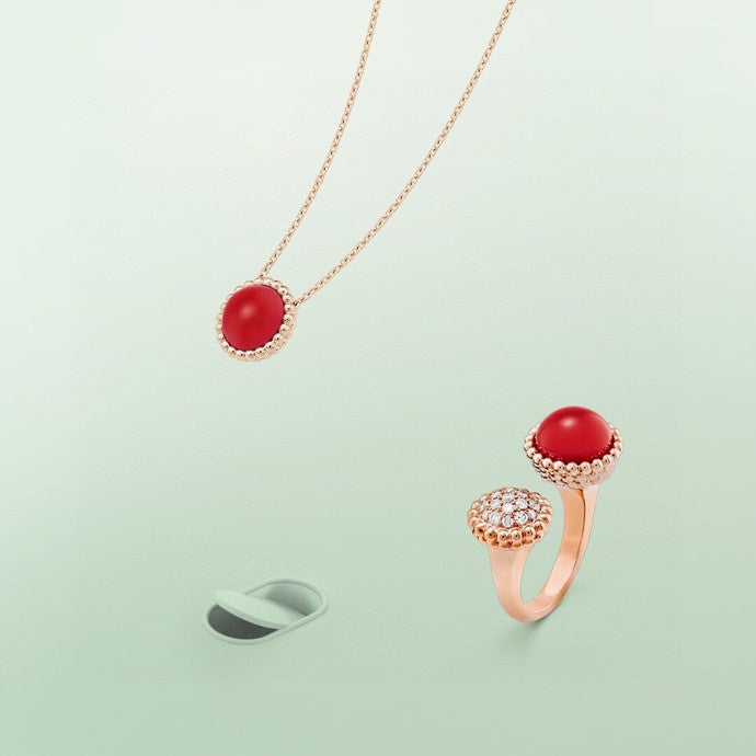[⭐Lioran]PERLEE COULEURS DIAMOND ROSE GOLD BETWEEN THE FINGER RING