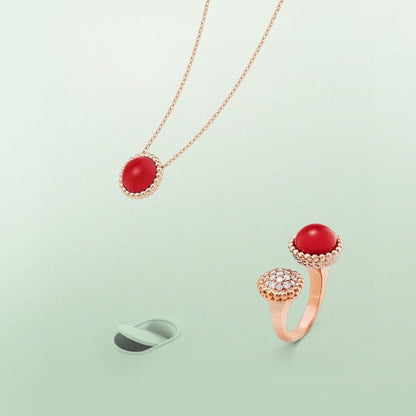 [⭐Lioran]PERLEE COULEURS DIAMOND ROSE GOLD BETWEEN THE FINGER RING