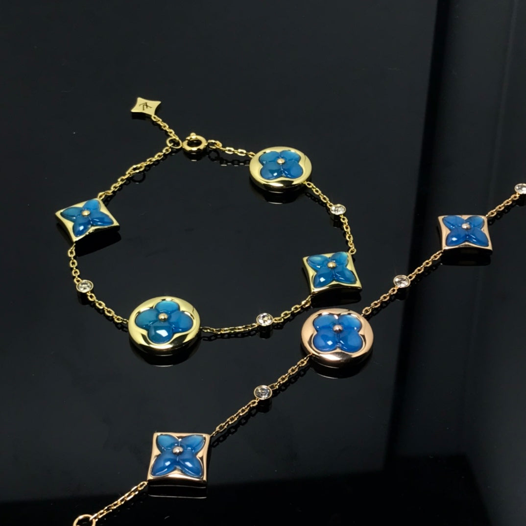 [⭐Lioran]STAR AND SUN 4 MOTIF BLUE BRACELET