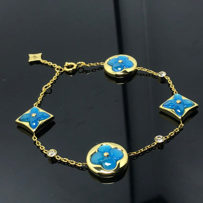 [⭐Lioran]STAR AND SUN 4 MOTIF BLUE BRACELET