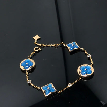 [⭐Lioran]STAR AND SUN 4 MOTIF BLUE BRACELET