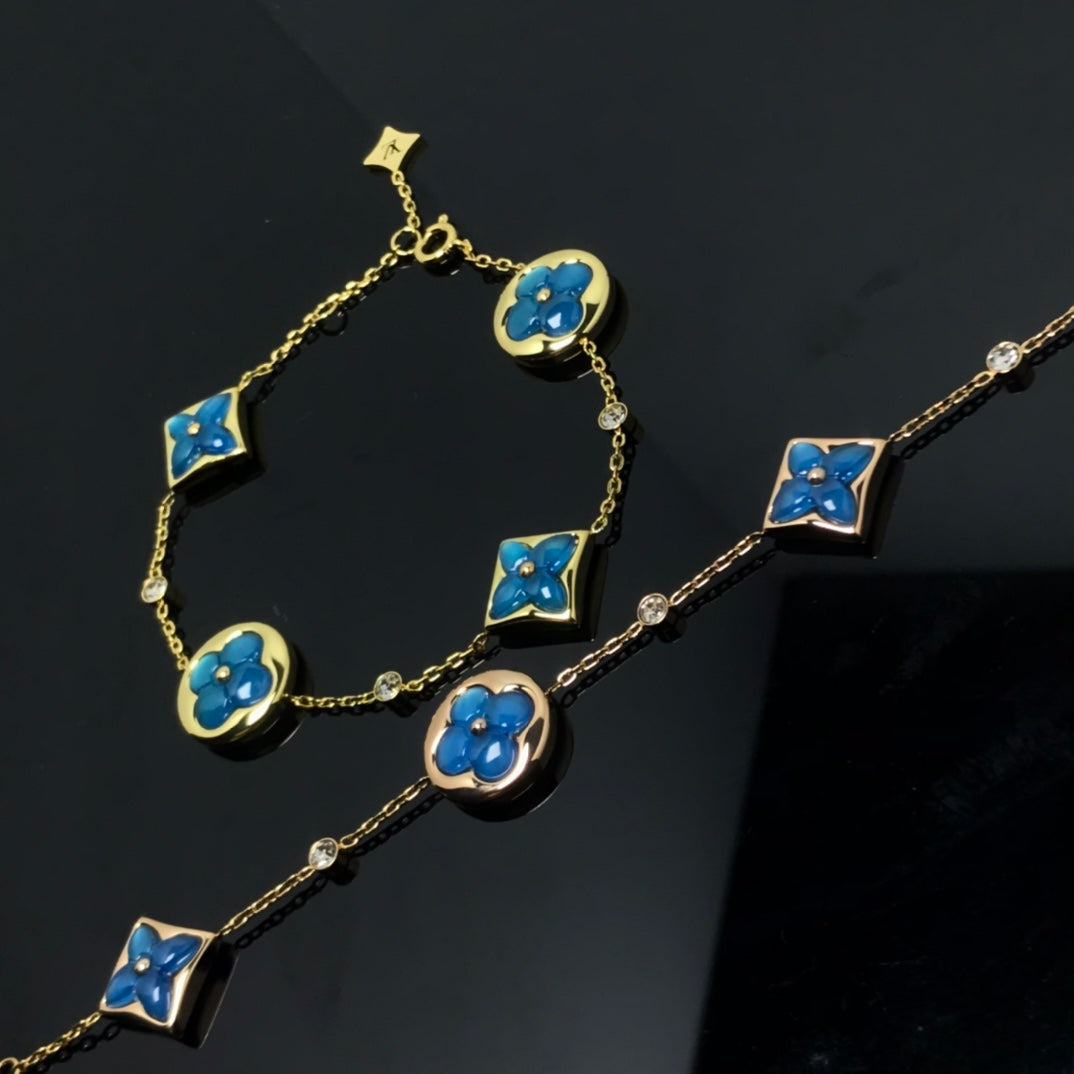 [⭐Lioran]STAR AND SUN 4 MOTIF BLUE BRACELET