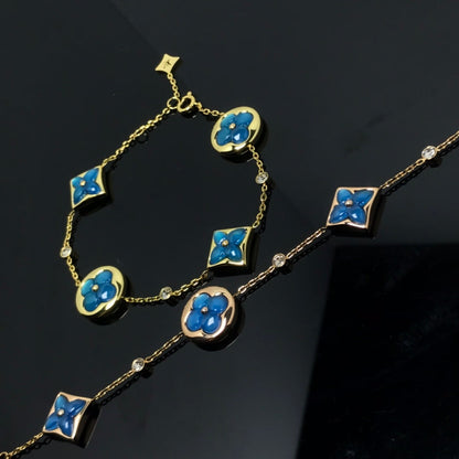[⭐Lioran]STAR AND SUN 4 MOTIF BLUE BRACELET