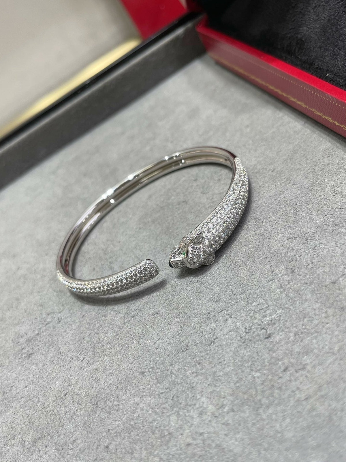 [⭐Lioran]PANTHERE FULL DIAMOND OPEN BRACELET