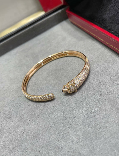 [⭐Lioran]PANTHERE FULL DIAMOND OPEN BRACELET