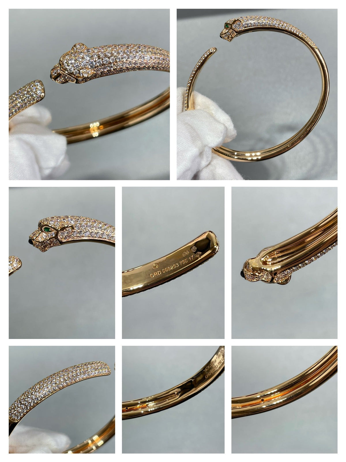 [⭐Lioran]PANTHERE FULL DIAMOND OPEN BRACELET