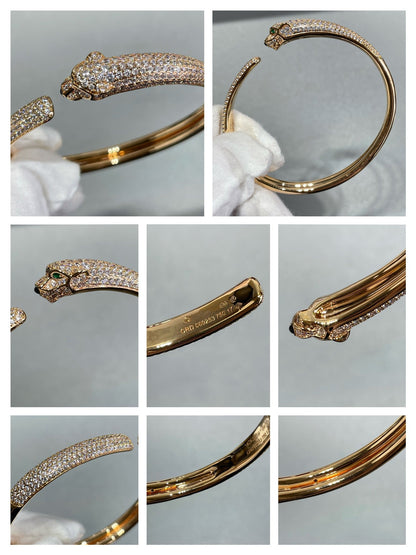 [⭐Lioran]PANTHERE FULL DIAMOND OPEN BRACELET