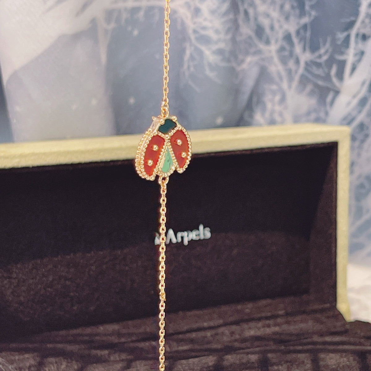 [⭐Lioran]LUCKY SPRING 1 MOTIF PINK GOLD BRACELET