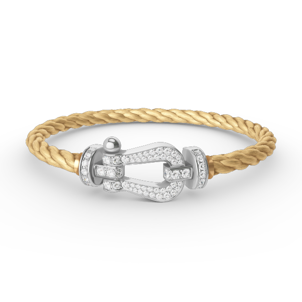 [⭐Lioran]FORCE LARGE HORSESHOE FULL DIAMOND BRACELET SILVER