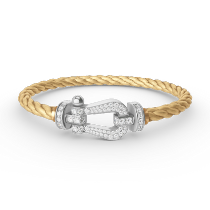 [⭐Lioran]FORCE LARGE HORSESHOE FULL DIAMOND BRACELET SILVER