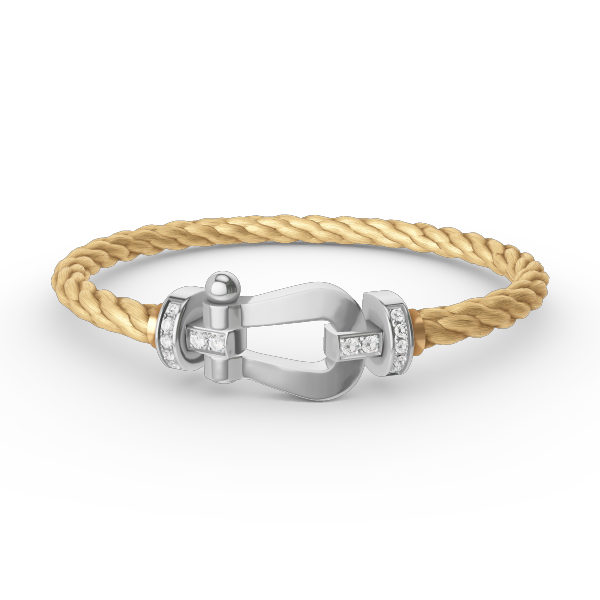 [⭐Lioran]FORCE LARGE HORSESHOE HALF DIAMOND BRACELET SILVER