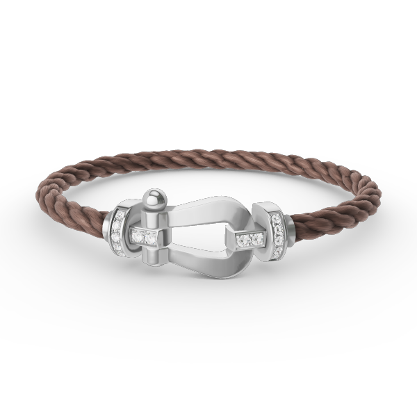[⭐Lioran]FORCE LARGE HORSESHOE HALF DIAMOND BRACELET SILVER
