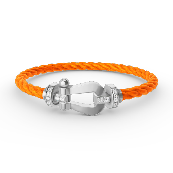 [⭐Lioran]FORCE LARGE HORSESHOE HALF DIAMOND BRACELET SILVER