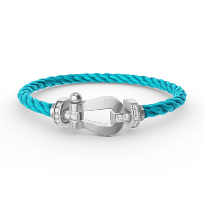[⭐Lioran]FORCE LARGE HORSESHOE HALF DIAMOND BRACELET SILVER