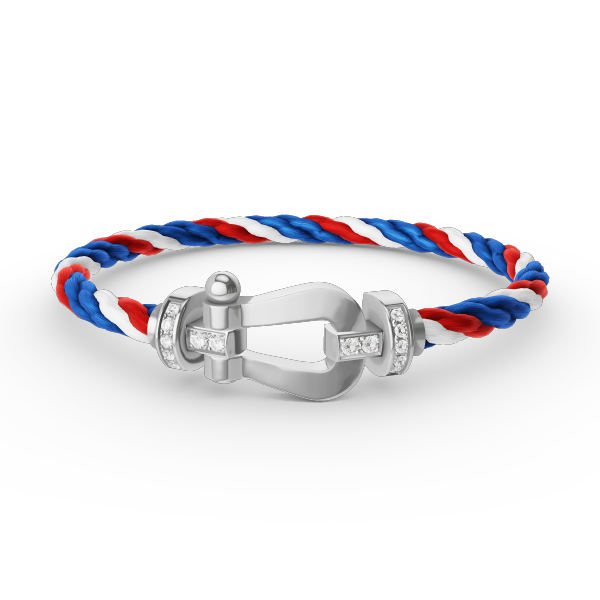 [⭐Lioran]FORCE LARGE HORSESHOE HALF DIAMOND BRACELET SILVER
