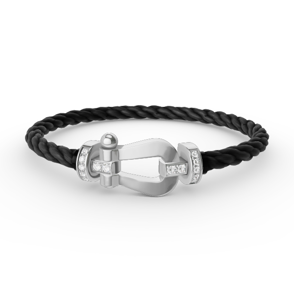 [⭐Lioran]FORCE LARGE HORSESHOE HALF DIAMOND BRACELET SILVER