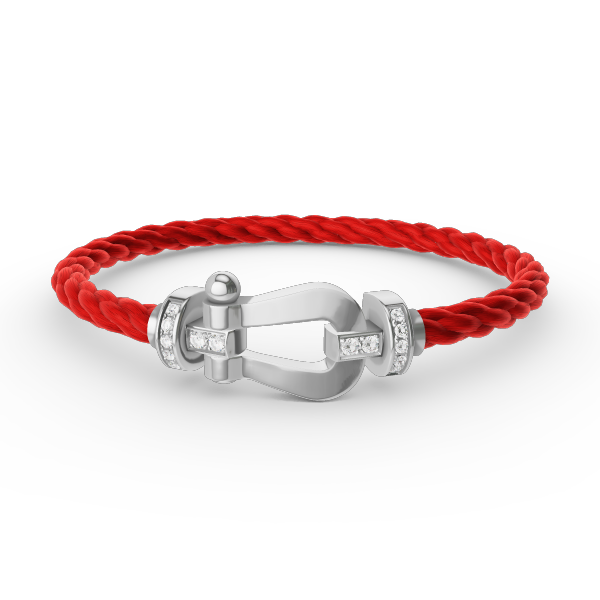 [⭐Lioran]FORCE LARGE HORSESHOE HALF DIAMOND BRACELET SILVER