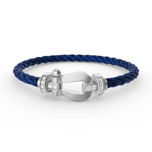 [⭐Lioran]FORCE LARGE HORSESHOE HALF DIAMOND BRACELET SILVER