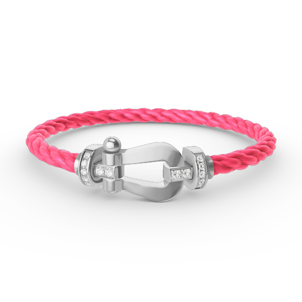 [⭐Lioran]FORCE LARGE HORSESHOE HALF DIAMOND BRACELET SILVER