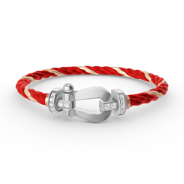 [⭐Lioran]FORCE LARGE HORSESHOE HALF DIAMOND BRACELET SILVER