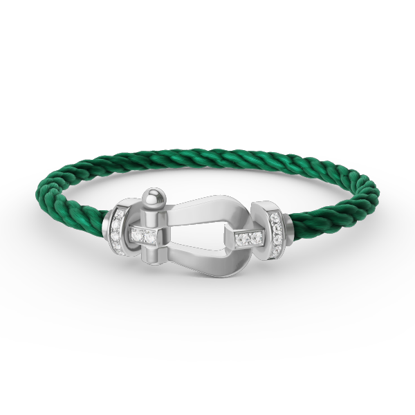 [⭐Lioran]FORCE LARGE HORSESHOE HALF DIAMOND BRACELET SILVER