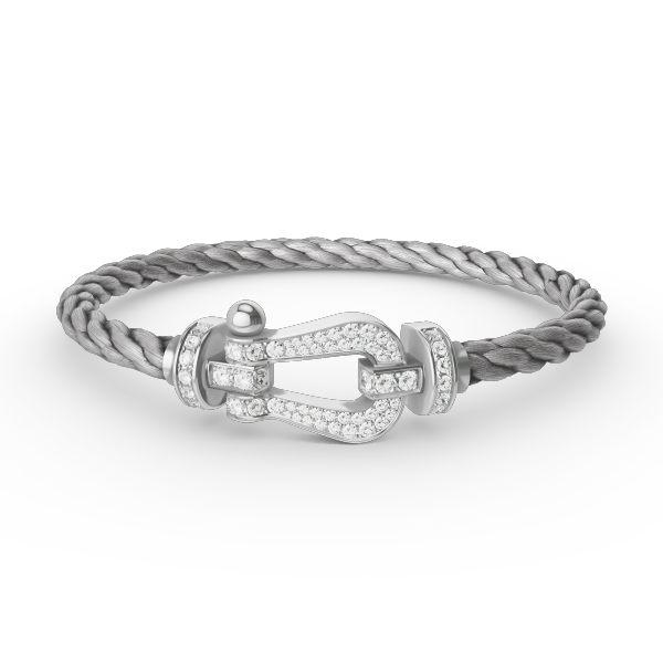 [⭐Lioran]FORCE LARGE HORSESHOE FULL DIAMOND BRACELET SILVER