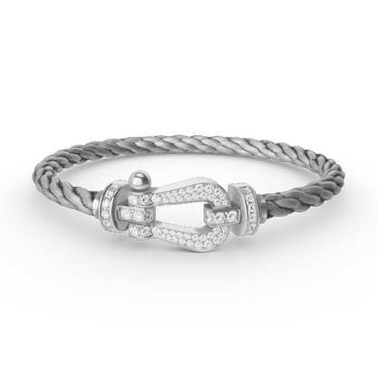 [⭐Lioran]FORCE LARGE HORSESHOE FULL DIAMOND BRACELET SILVER