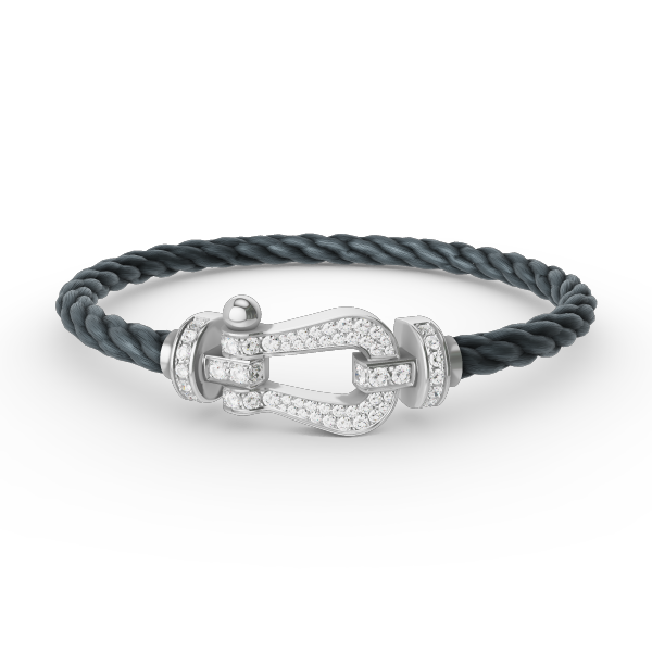 [⭐Lioran]FORCE LARGE HORSESHOE FULL DIAMOND BRACELET SILVER