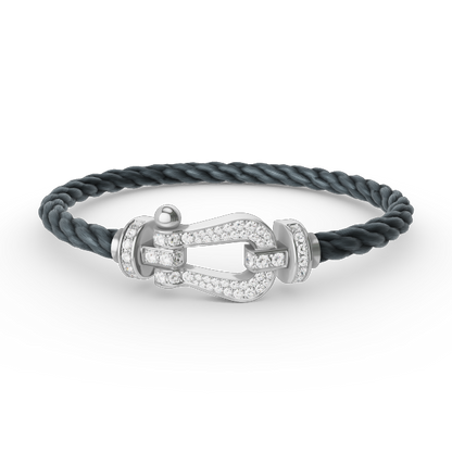[⭐Lioran]FORCE LARGE HORSESHOE FULL DIAMOND BRACELET SILVER