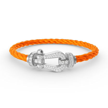 [⭐Lioran]FORCE LARGE HORSESHOE FULL DIAMOND BRACELET SILVER