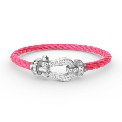 [⭐Lioran]FORCE LARGE HORSESHOE FULL DIAMOND BRACELET SILVER